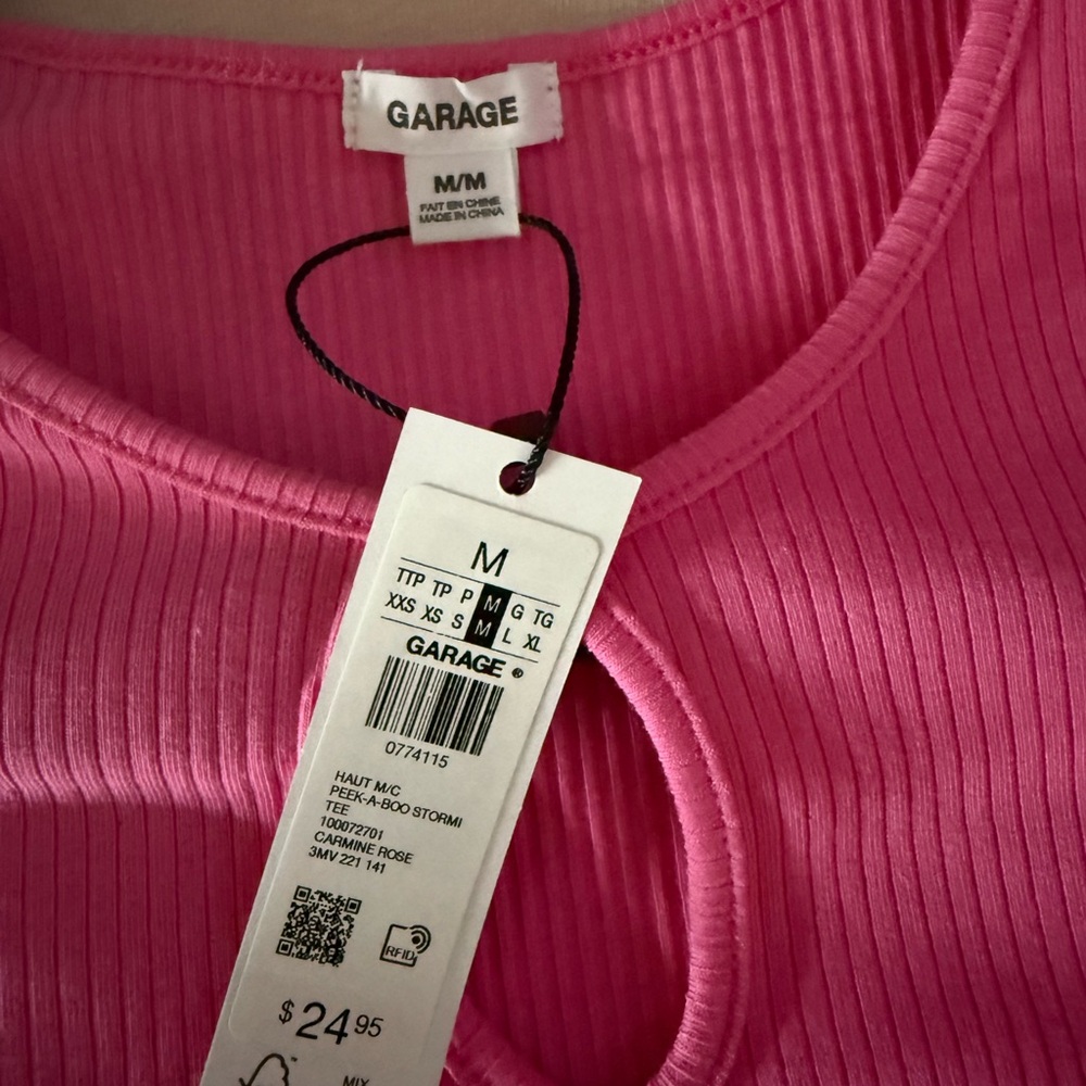 Pink Ribbed Cut-Out Top - Picture 2 of 2